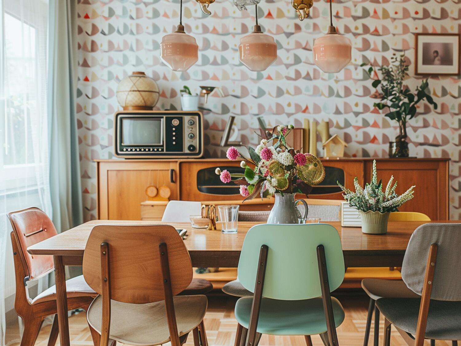 Jak urządzić jadalnię w stylu retro za pomocą prostych dodatków