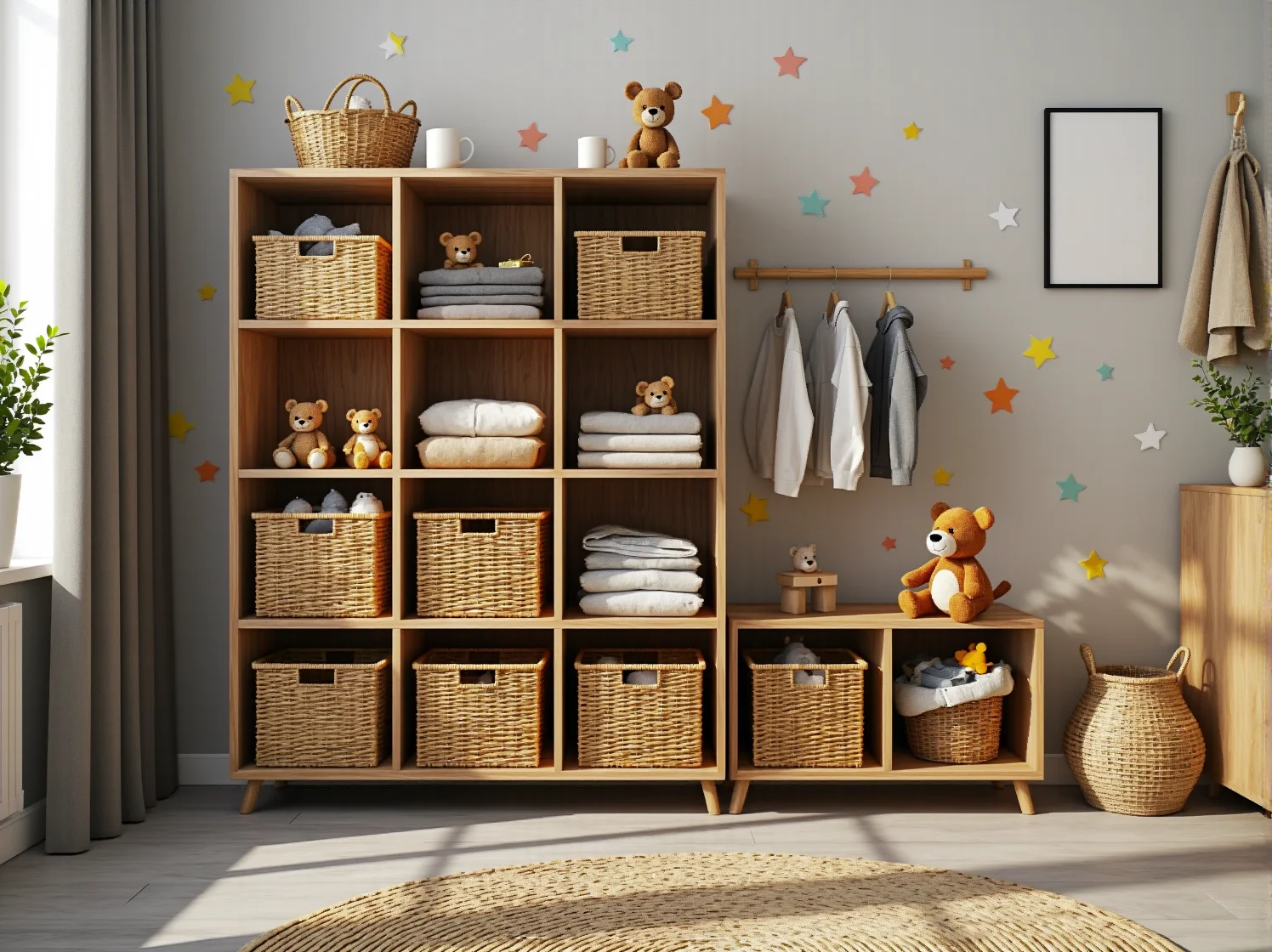 Malowanie mebli dla dzieci atestowanymi farbami wodnymi bezpiecznymi dla zdrowia.