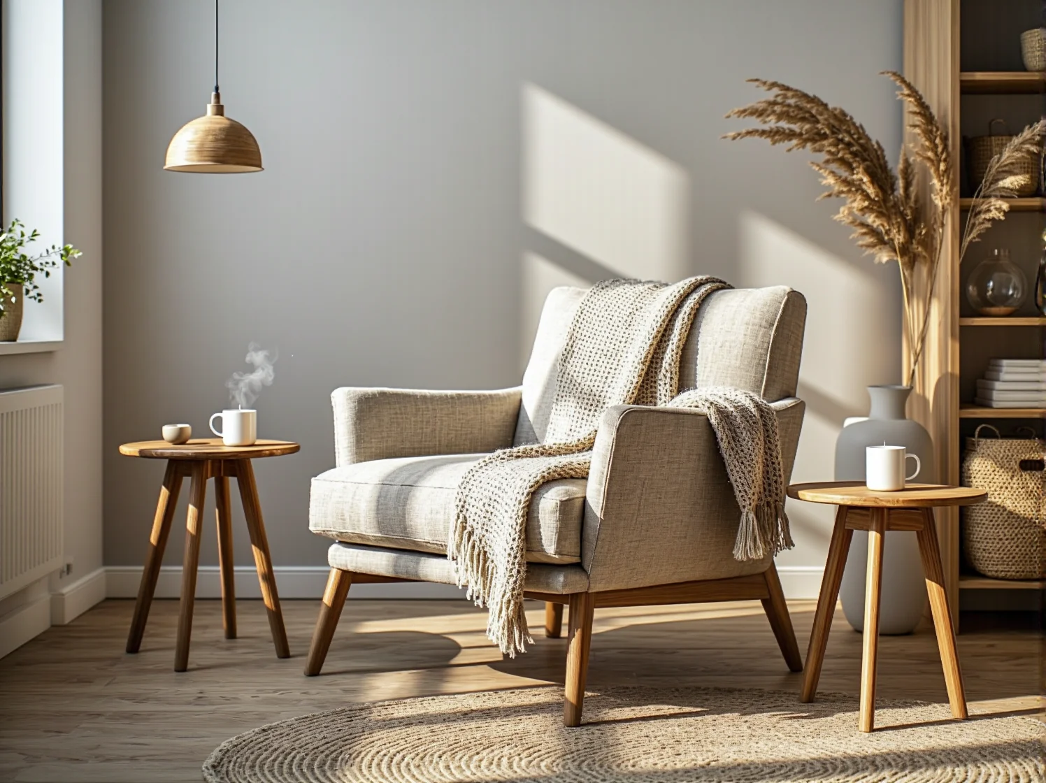 Funkcjonalna biała komoda i szafka nocna w sypialni scandi ułatwiające organizację przestrzeni.