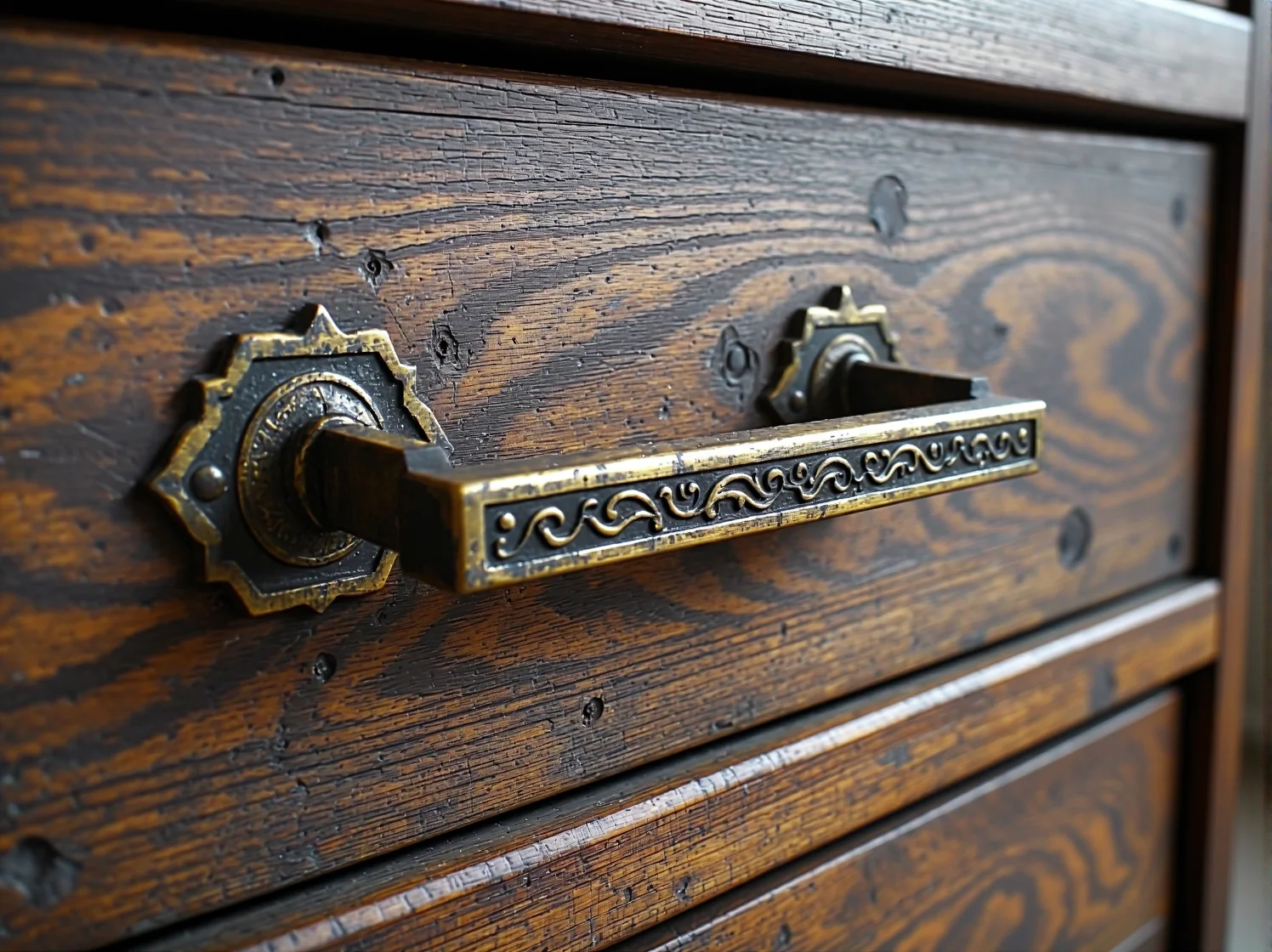 Czyszczenie starego uchwytu meblowego z mosiądzu pastą polerską.