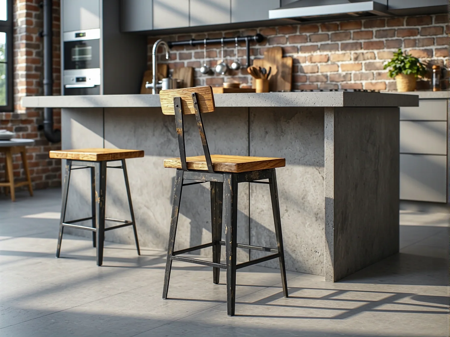 Komoda industrialna z metalowymi okuciami, podkreślająca surowy charakter nowoczesnego wnętrza.