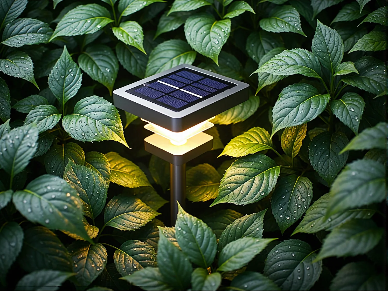 Lampa solarna z panelem amorficznym, który skutecznie ładuje się w cieniu i przy zachmurzeniu