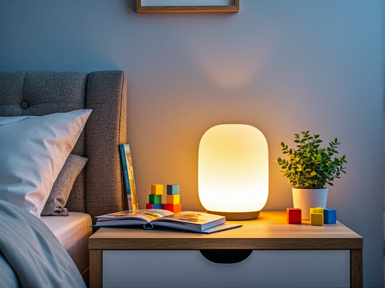 Biurkowa lampka LED z regulacją jasności, idealna do nauki i odrabiania lekcji przez dziecko.