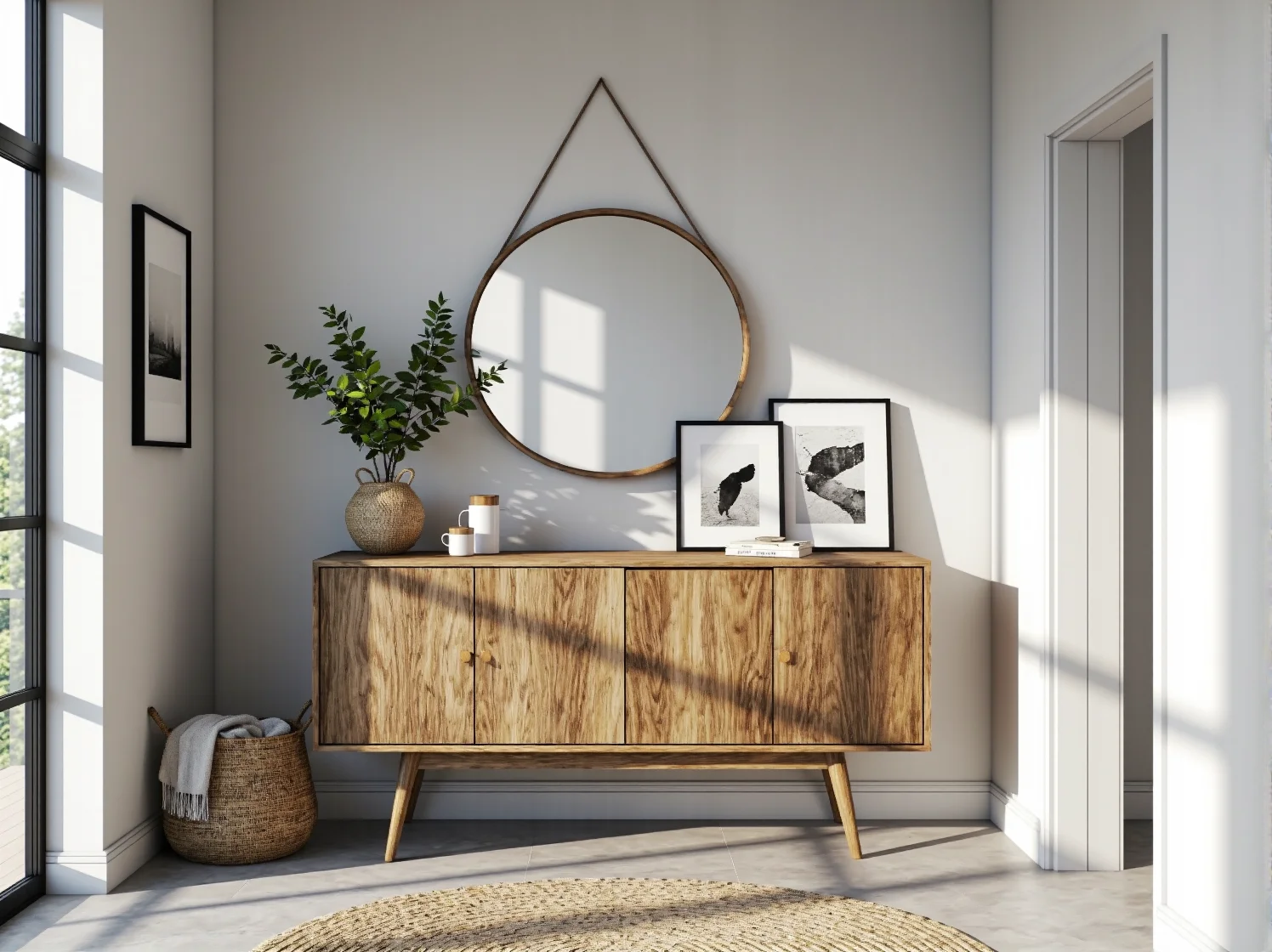 Malowanie drewnianego kredensu na jasny kolor w stylu scandi