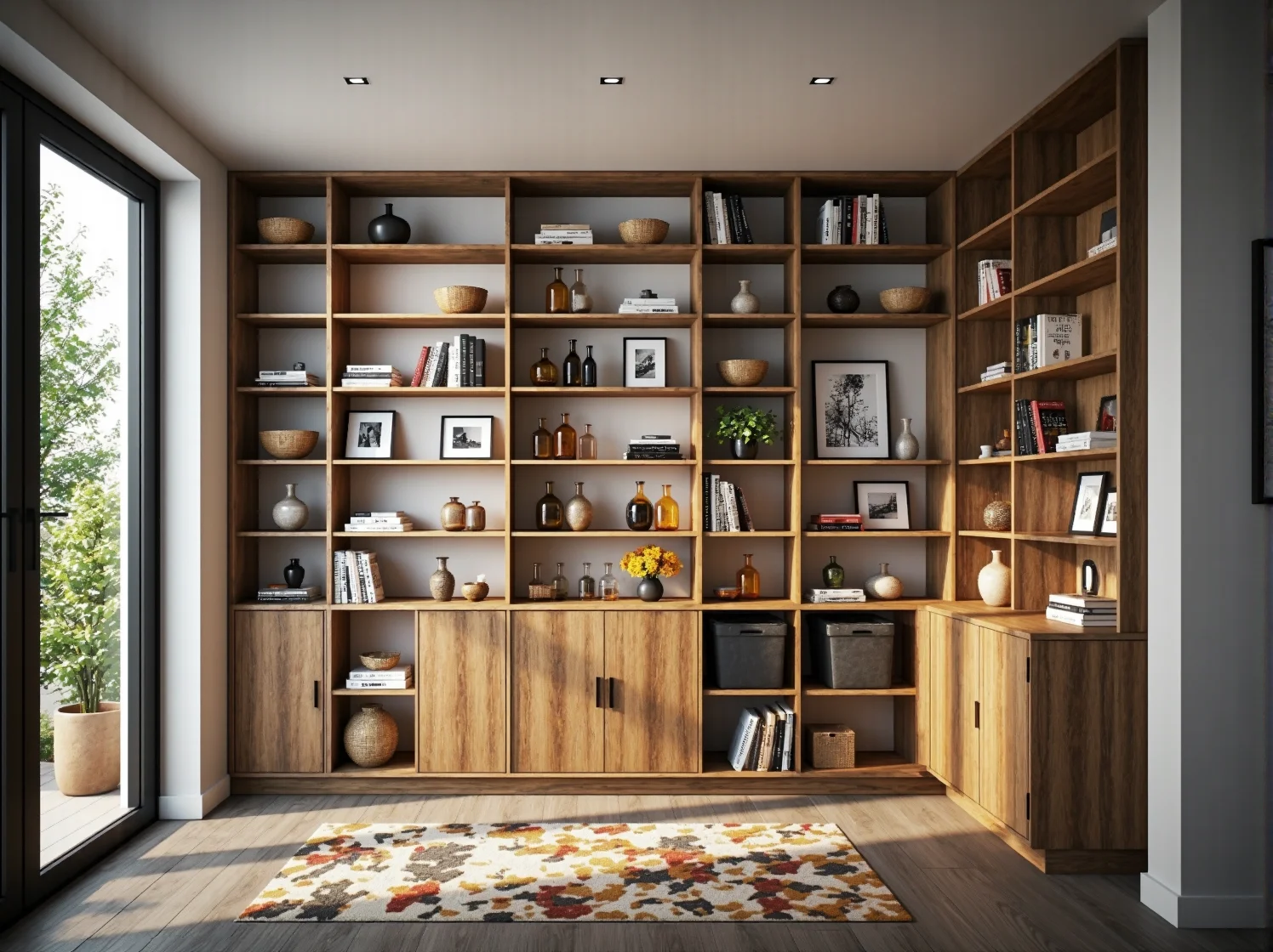 Modułowy system regałów, elastyczne i nowoczesne rozwiązanie do małej kawalerki.