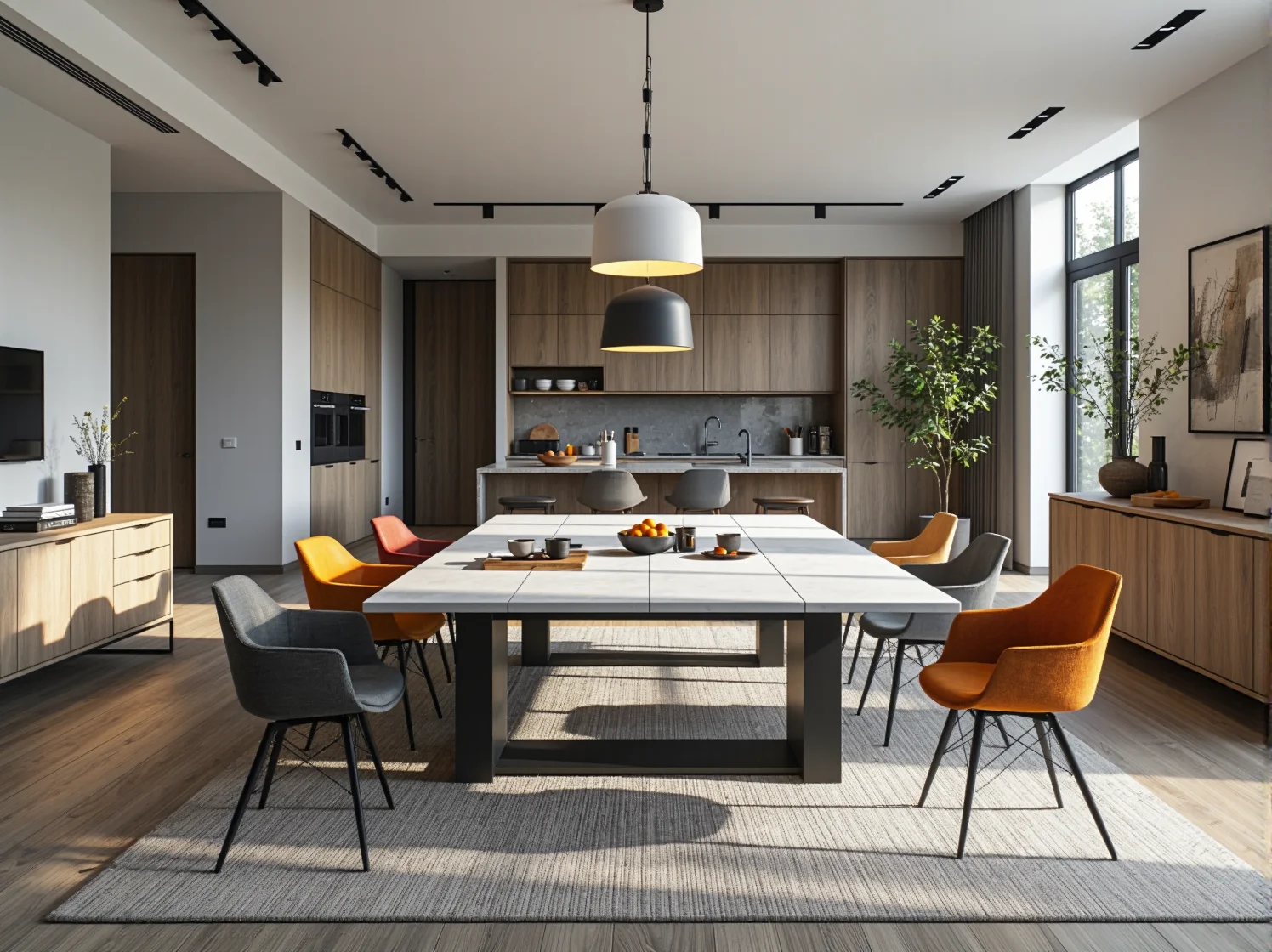 System szaf modułowych w sypialni, pokazujący praktyczne wykorzystanie mebli dopasowanych do wymiarów wnętrza.