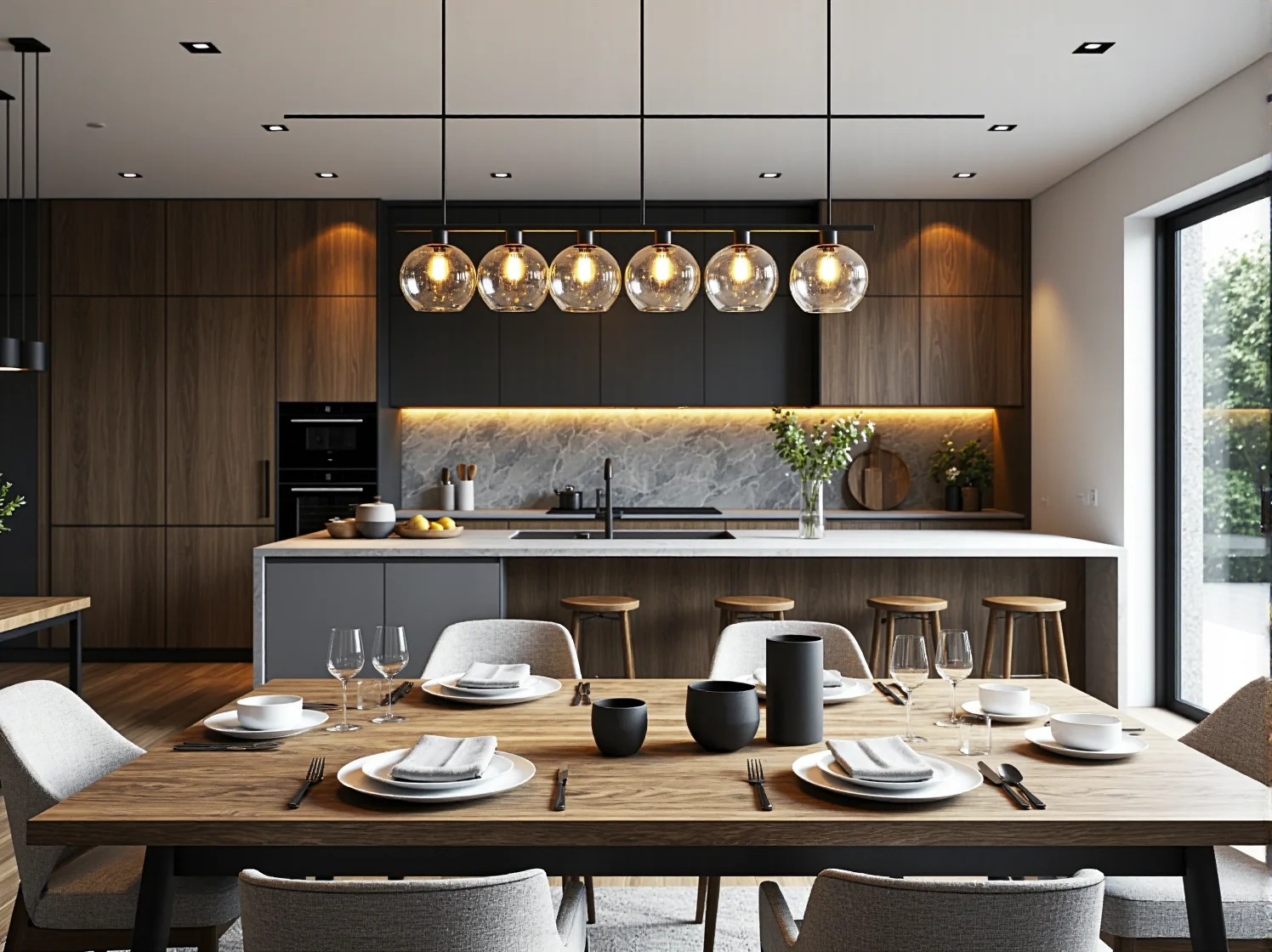 Prawidłowa wysokość zawieszenia lampy wiszącej nad stołem w jadalni